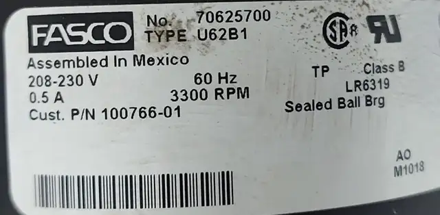 FASCO Draft Inducer Motor – Model 70625700 - M046 in Heating, Cooling & Air in City of Toronto - Image 4