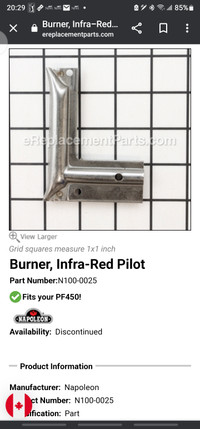 Wanted Napolean BBQ pilot burner part