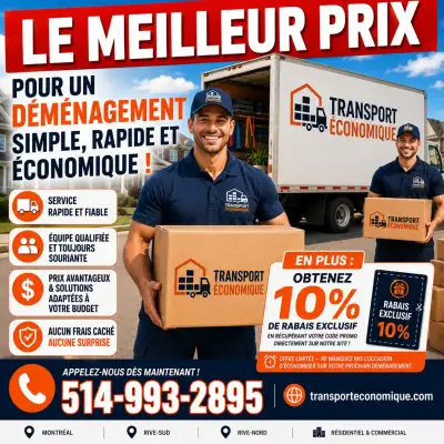 Meilleur prix en ville a partir de 65$h - 514 - 993 - 2895, View more