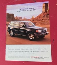 RETRO AD - 1996 TOYOTA LAND CRUISER 4X4 SUV - AFFICHE 90S