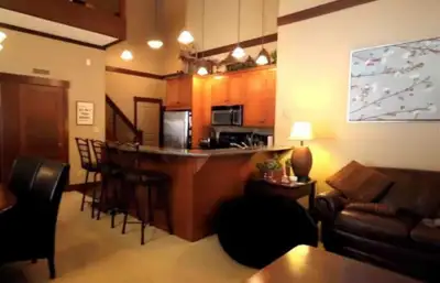 Furnished two bedroom + den apartment located at 5255 Big White Rd. The den was converted into an ad...