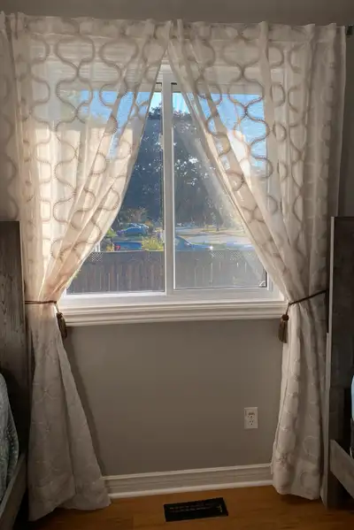 Curtain with Curtain Rod, Brackets and new Screws, View more