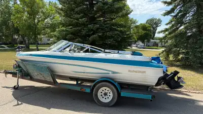 1994 Glastron SSV 175 boat and trailer. 3.0L Mercury inboard, trolling motor with remote control, st...