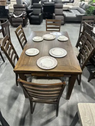 Dining Table with 4-Side Storage + 6 Chairs – Brand New!, View more