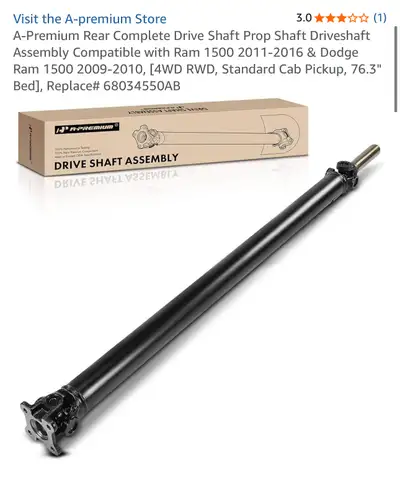 A-Premium Rear Complete Drive Shaft Prop Shaft Driveshaft Assembly Compatible with Ram 1500 2011-201...