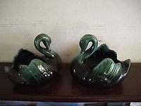 Vintage Blue Mountain Pottery Swan Figurines