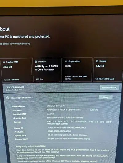 Custom Gaming PC Ryzen 3800x/RTX 2060 super/ 32gb ddr4, View more