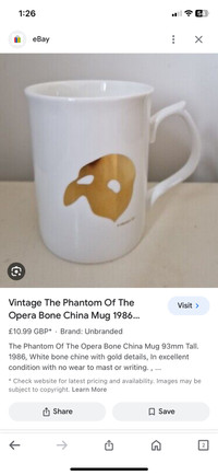 The phantom of the opera bone China mug 
