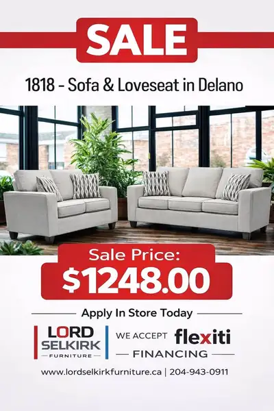 Dimensions: Sofa - 80"L x 38"H x 36"D Loveseat - 57"L x 38"H x 36"D Delivery is available and is an...