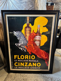 CINZANO FLORIO Framed Lithograph 