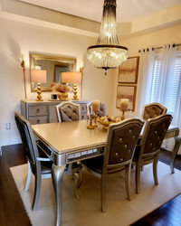 Dining Table Set with Hutch