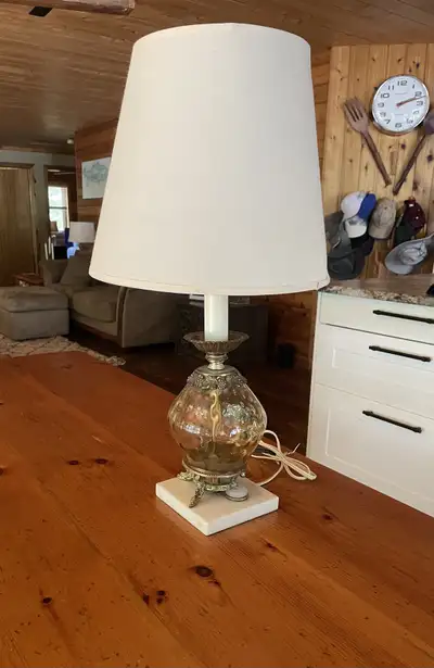 Antique lamp with marble base, View more
