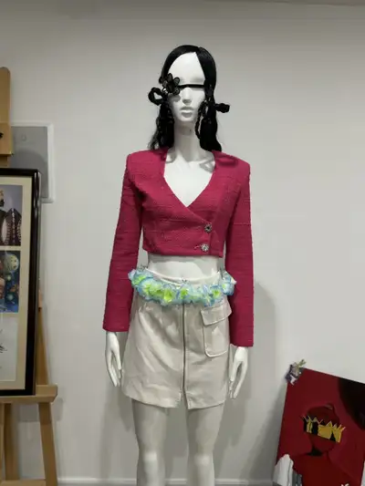 Pink Tweed Cropped Blazer, View more