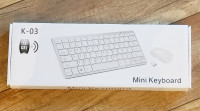 Combo Duo MINI-Clavier + Souris Sans-Fil (Blanc) NEUF