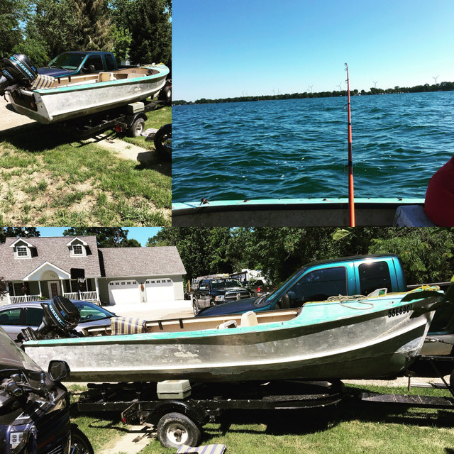 16ft Aluminum Boat and 20hp Mercury outboard motor in Personal Watercraft in Saint John