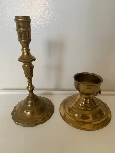 Brass Candlesticks 8” tall and 3 1/2” tall $10 each Text 561-7878 or kijiji message