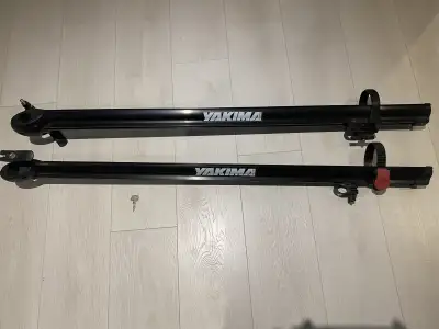 YAKIMA BICYCLE FORK MOUNT ROOF CARRIERS (2), WITH MATCHING KEYS, View more