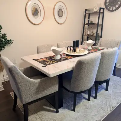 Real Marble Dining Table with 6 Chairs , View more