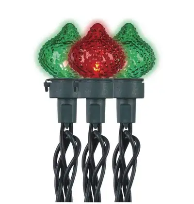 35 NOMA Indoor G25 LED Textured Bulb String Red, Green Lights, View more