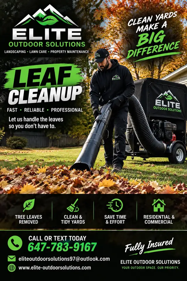 Elite Outdoor Solutions Leaf Cleanup Service