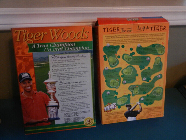 Tiger Woods Wheaties Cereal Boxes Lot of 2 French Hard to Find in Arts & Collectibles in Oshawa / Durham Region - Image 2