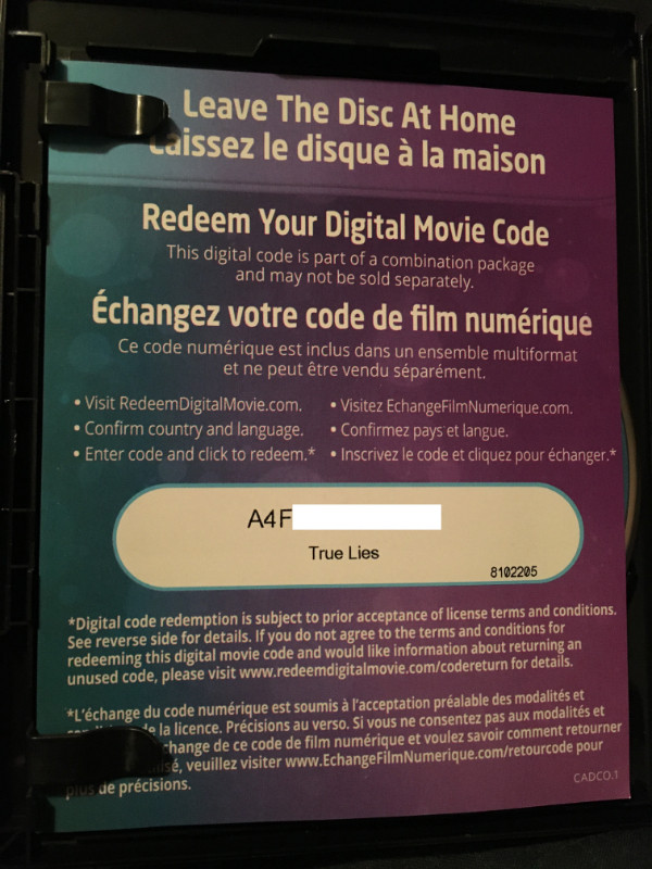 Digital Copy Codes for The Abyss, Aliens & True Lies in CDs, DVDs & Blu-ray in Calgary - Image 3