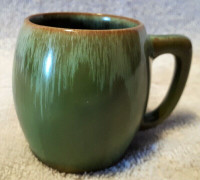 Vintage Huronia Pottery Demi Tasse Green Glaze Mug
