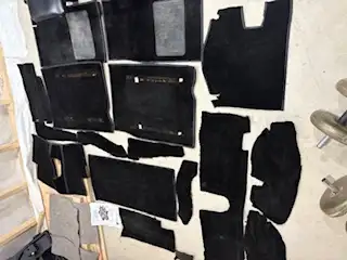 Carpet black from a 1978 MG Midget. No rips, great condition. It was glued down. (I took it out beca...