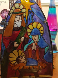 Stained Glass Nativity Scene Very Beautiful