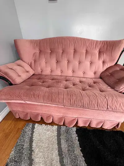 antique Pink Sofa set and coffee table, View more