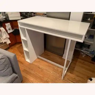CB2 White Standing Desk with Storage, View more