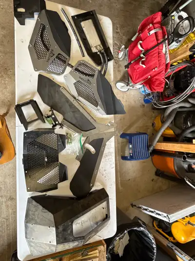 For sale i Selkirk engine armour kit designed for Yamaha YZ dirt bikes converted into snow bikes. Th...