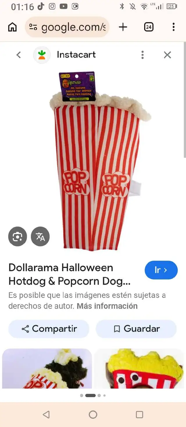 Dollarama Halloween Hotdog & Popcorn Dog Costume in Accessories in St. Catharines - Image 3
