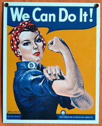 Vintage Metal Sign Rosie The Riveter “We Can Do It”
