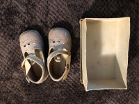 Antique leather baby shoes, circa mid-1930s