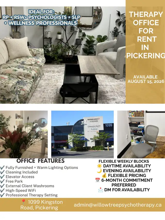 THERAPY/ALLIED HEALTH OFFICE SPACE FOR RENT IN PICKERING in Commercial & Office Space for Rent in Oshawa / Durham Region - Image 2