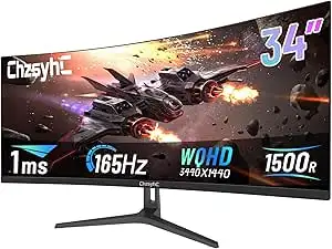 34 Inch Ultrawide Curved Gaming Monitor - WQHD 3440x1440p, 165Hz, View more