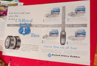 VINTAGE 1958 U.S. ROYAL TIRES ORIG AD WITH 58 BUICK - RETRO 50S