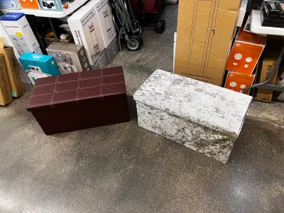 crushed collapsible storage ottoman bench, View more