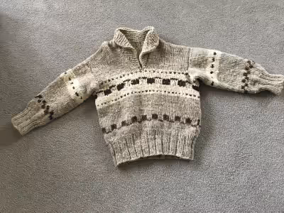 Vintage Cowichan siwash wool sweater. Suitable for both men and women. Size dimensions shown in phot...