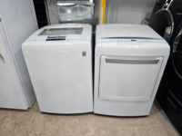 LG 27" WHITE TOPLOAD WASHER & FRONTLOAD ELECTRIC DRYER SET