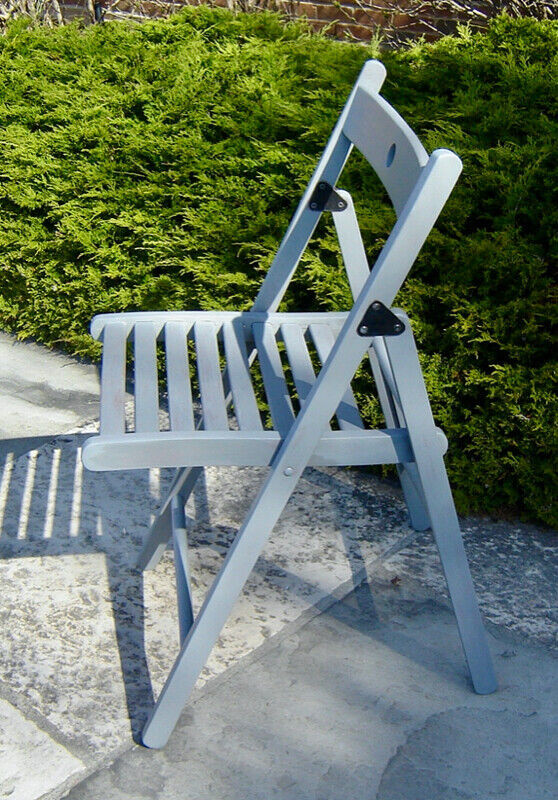 Mid century Solid Teak Folding Camp Chair in Patio & Garden Furniture in City of Toronto - Image 2
