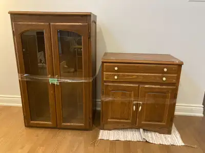Shermag Solid Oak Bookcase / China Cabinet, View more