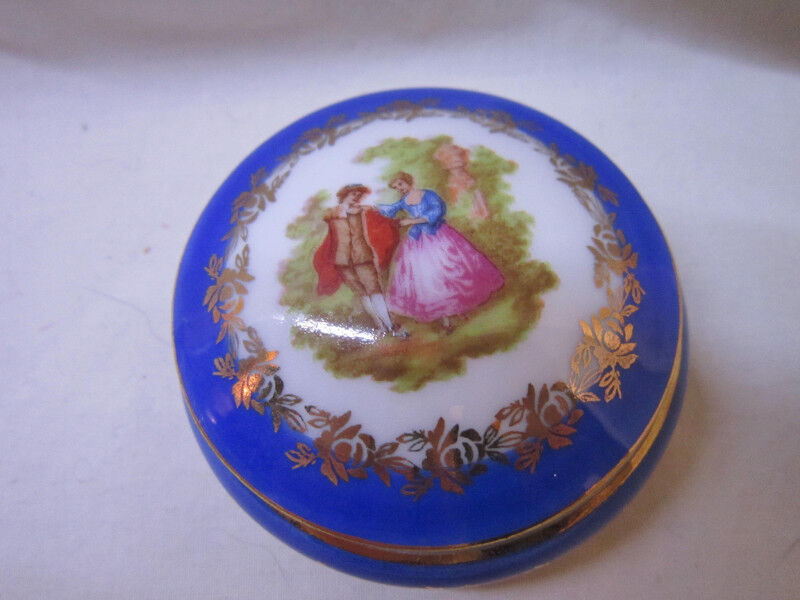 SMALL Vintage Limoges Covered Pin/Ring Dish Arts & Collectibles