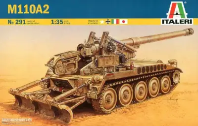 1/35 M110A2 howitzer. Unassembled plastic model, Italery. BONUS ADDED TRACKS FROM AFV M110. Static p...