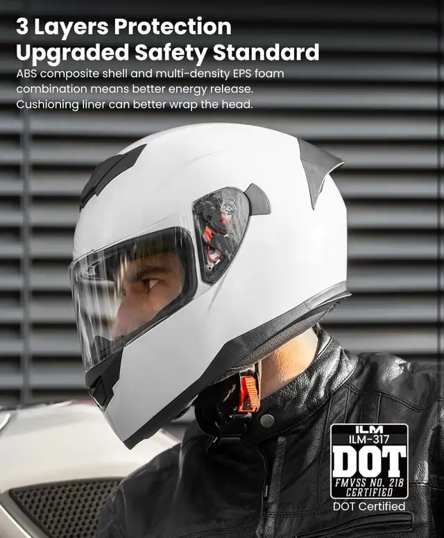 ILM Full Face Motorcycle Helmet for Motocross Street Bike DOT in Clothing, Shoes & Accessories in Mississauga / Peel Region - Image 3