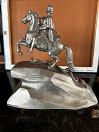 Cast Metal sculpture of Peter the Great on Horse with Snake 1782