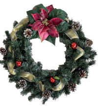 Christmas Wreath -dense- 24” -  2 available. 