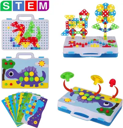 224 Piece Mosaic Drill Set Creative Puzzle, STEM Drill Set -KIDS, View more