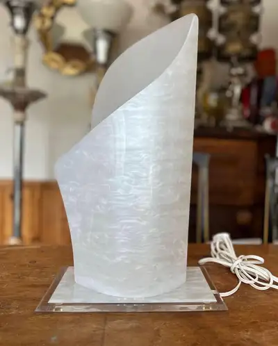 Vintage Acrylic Lucite Sculptural Table Lamp Rougier Style, View more